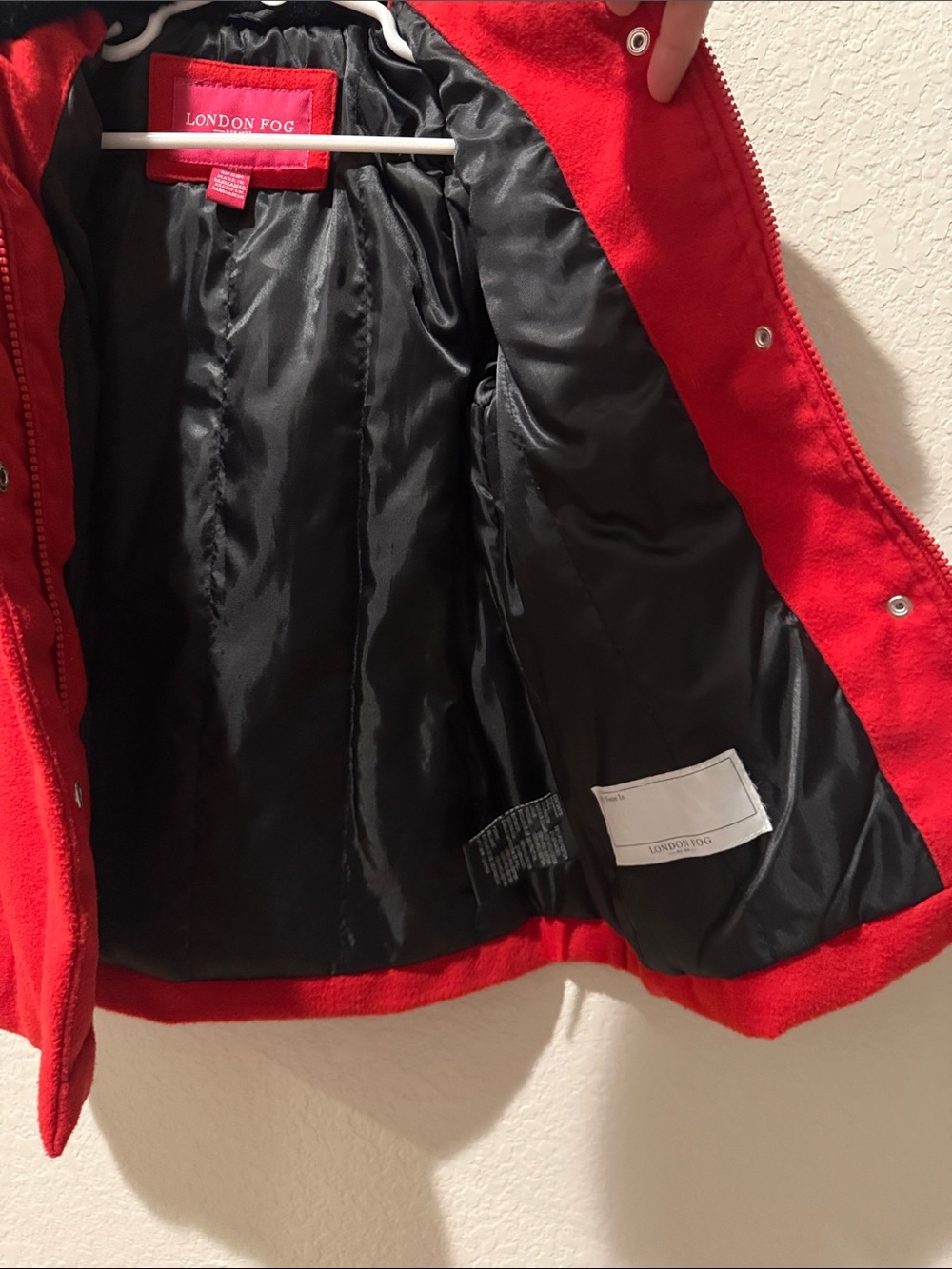 London Fog 4T Red Girls' Faux Fur Collar Coat - Picture 7 of 10